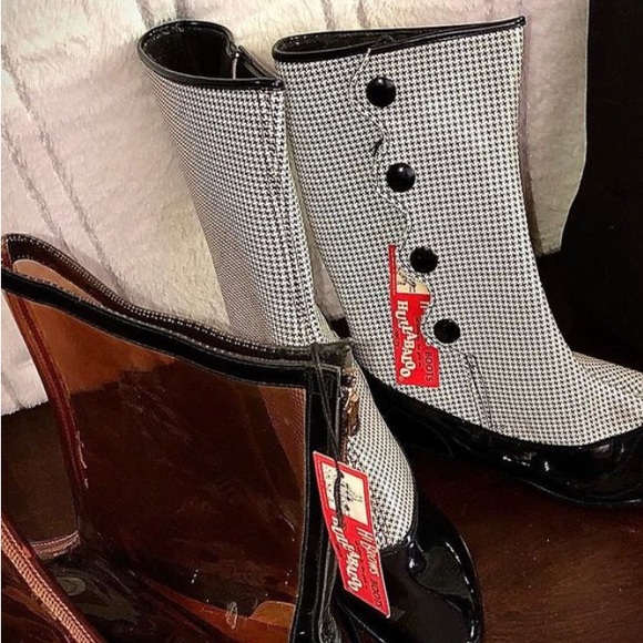 1960s Mod boots by Hullabaloo- Herringbone checked-  7 AA (Narrow width) - Picture 1 of 15